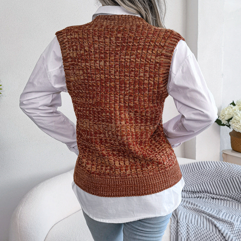 Heathered V-Neck Sweater Vest
