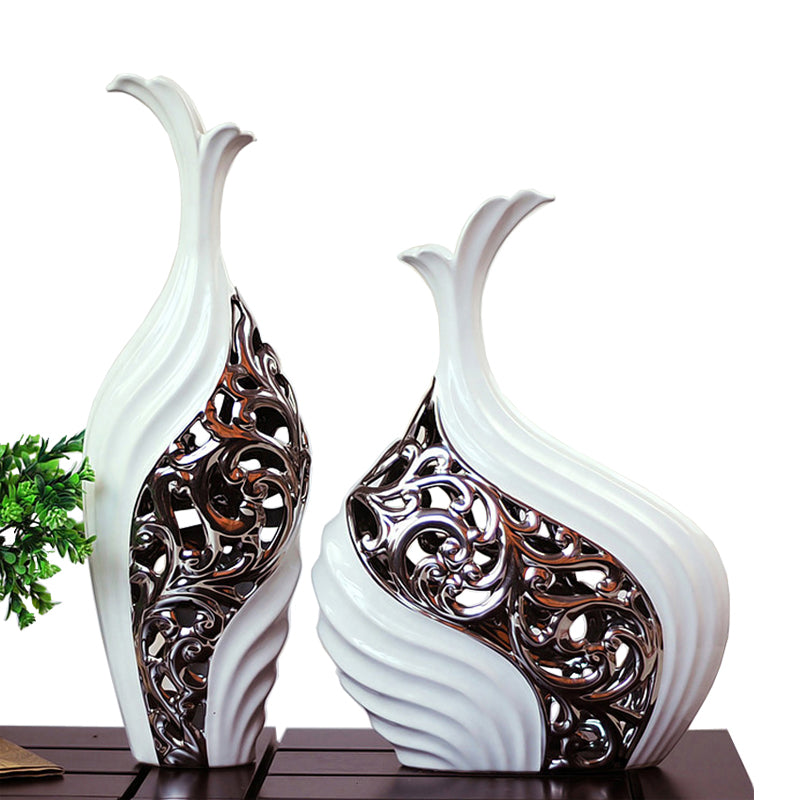 Whispering White Waves Vases