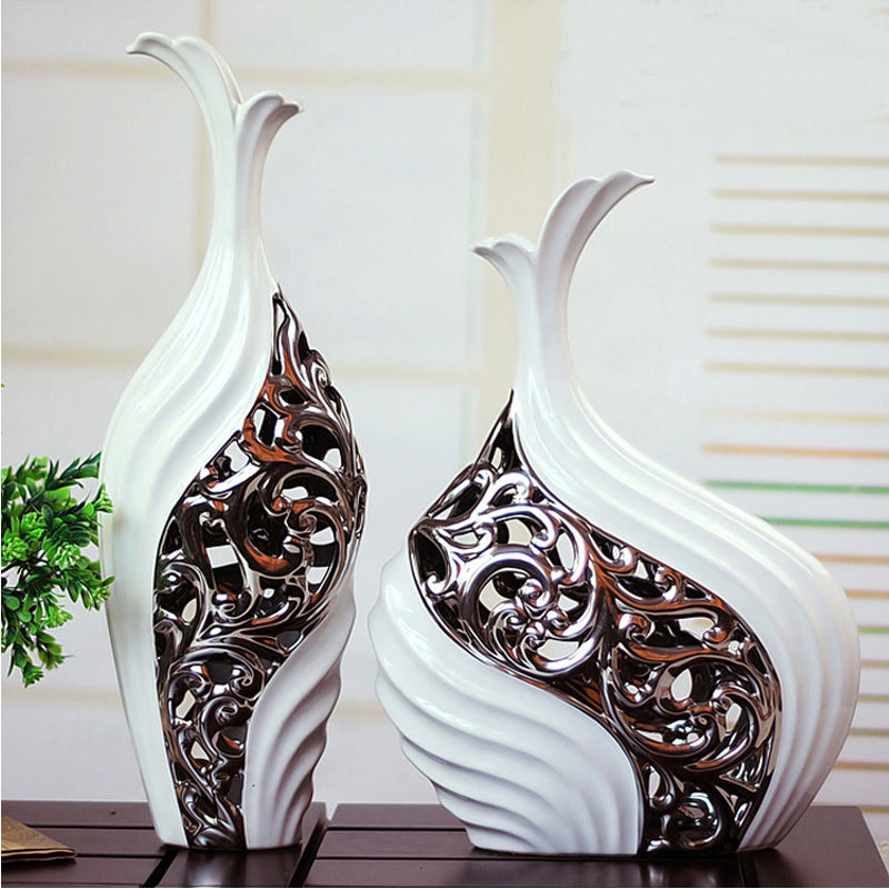 Whispering White Waves Vases