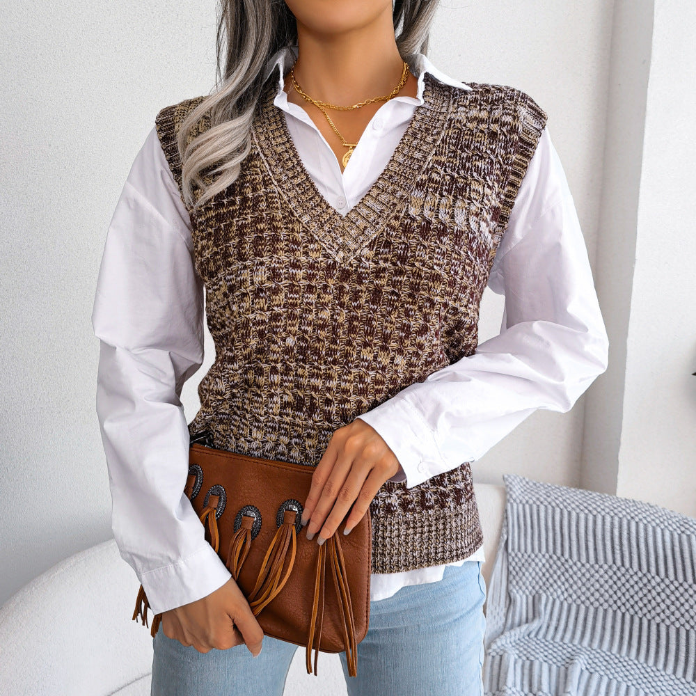 Heathered V-Neck Sweater Vest