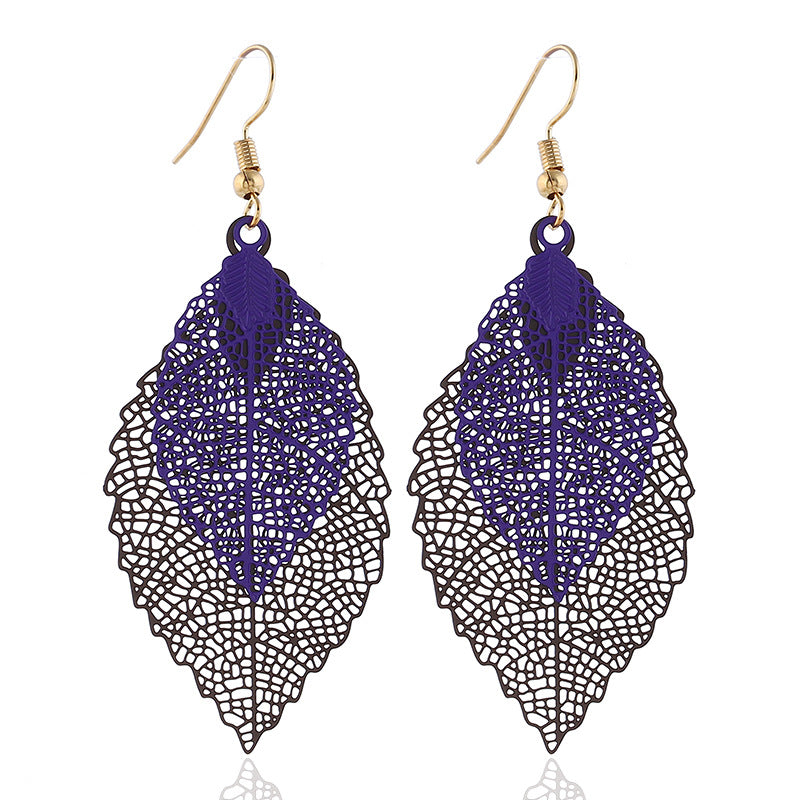 Vintage Double Leaf Fringe Earrings