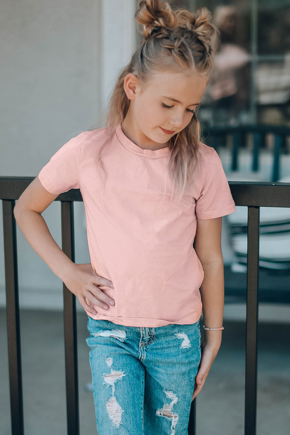 Girls Short Sleeve Crewneck T-Shirt