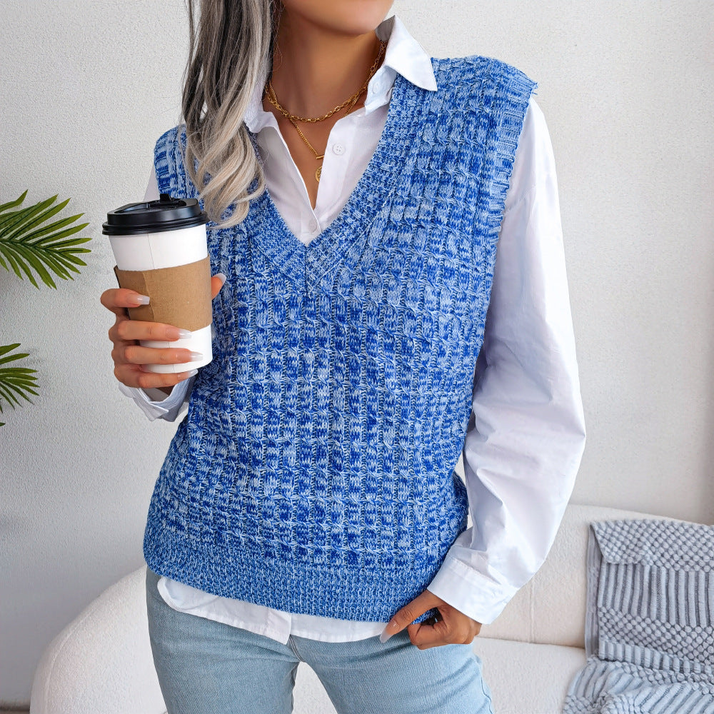 Heathered V-Neck Sweater Vest
