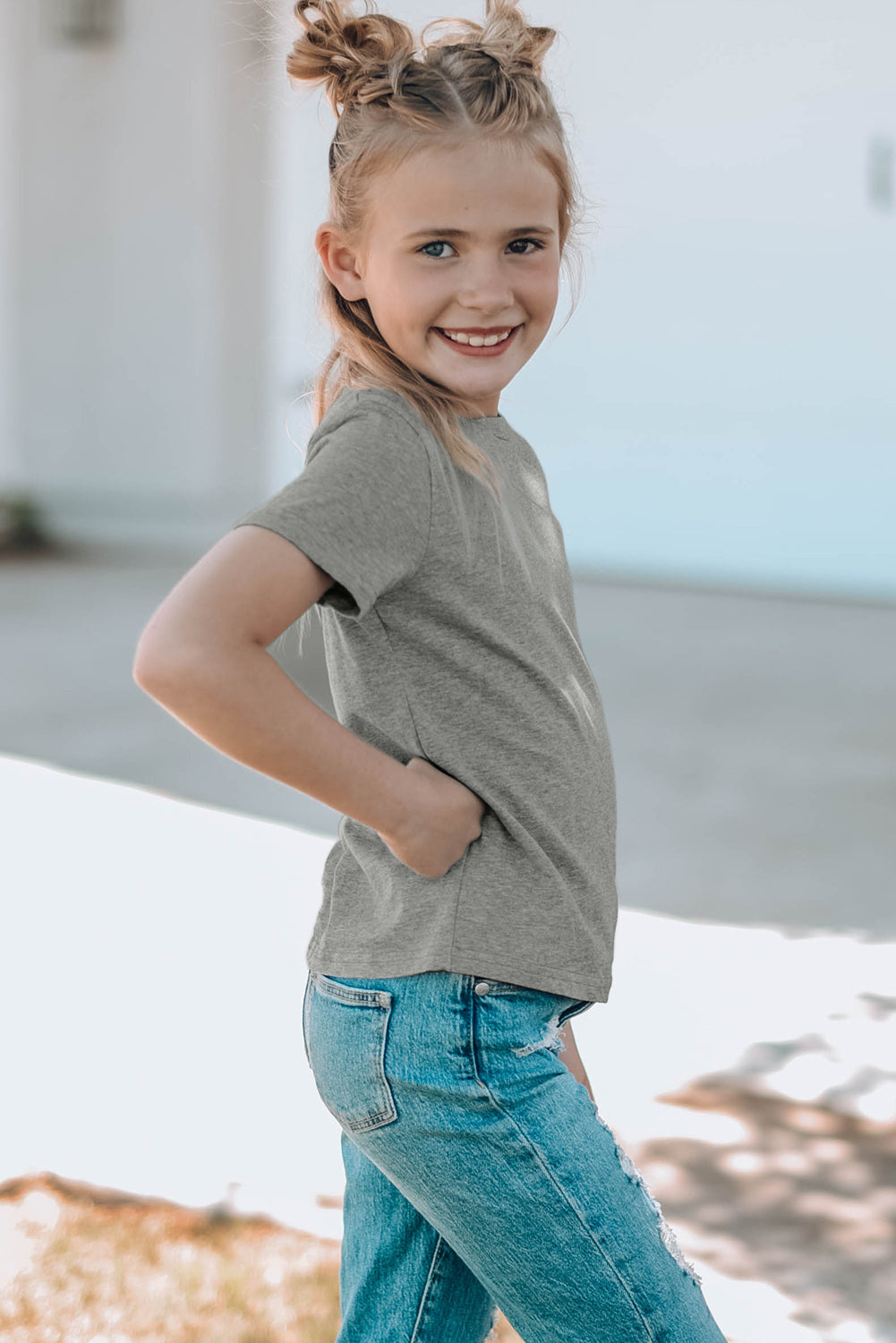 Girls Short Sleeve Crewneck T-Shirt
