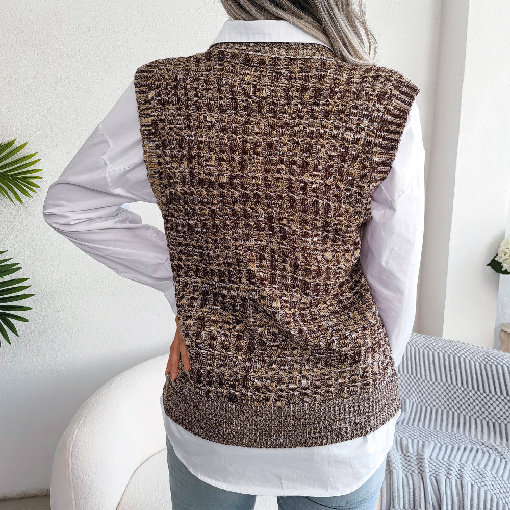 Heathered V-Neck Sweater Vest