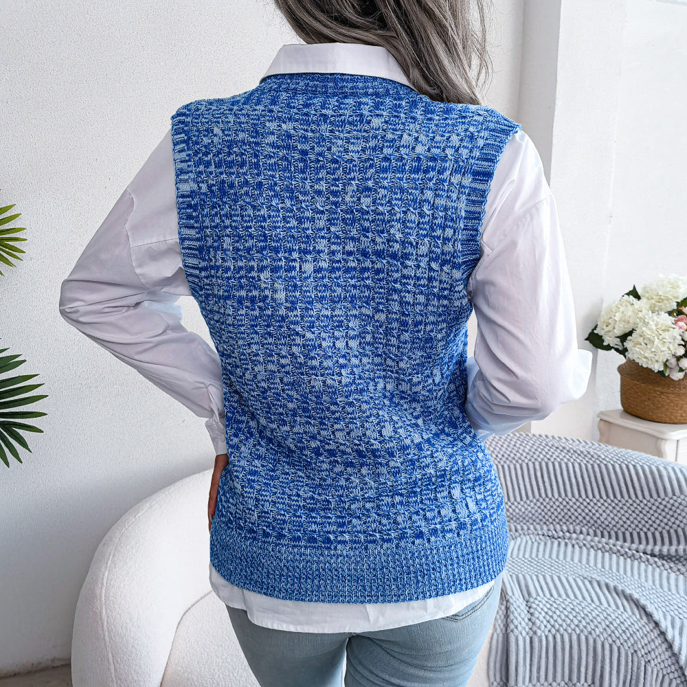 Heathered V-Neck Sweater Vest