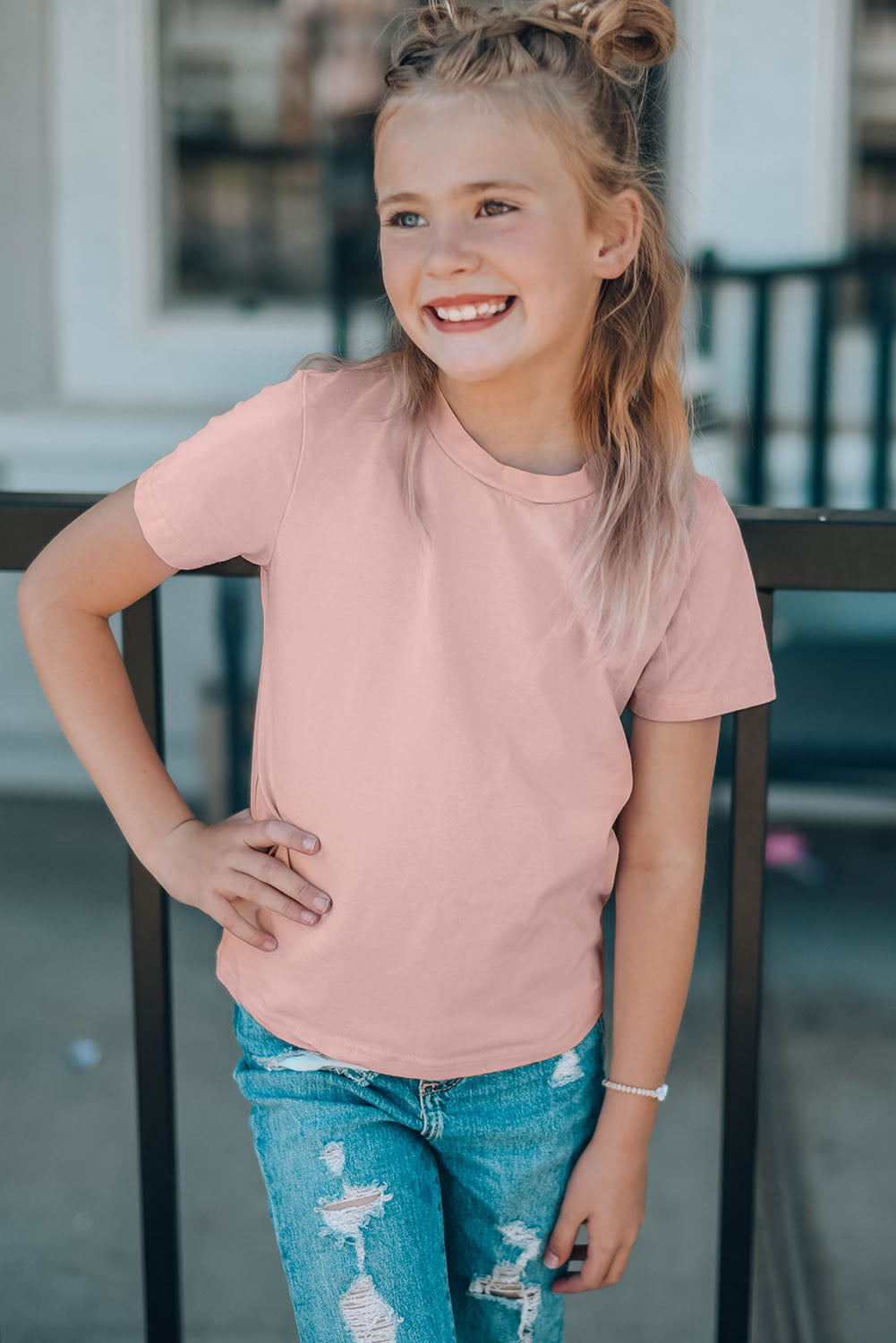 Girls Short Sleeve Crewneck T-Shirt