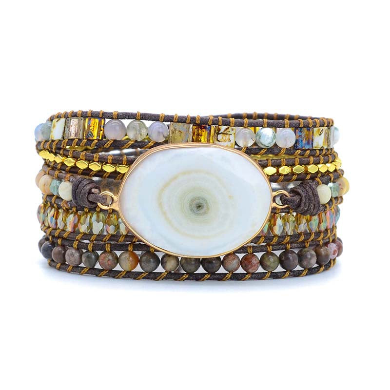 Bohemian Infused Crystal Chalcedony Bracelet