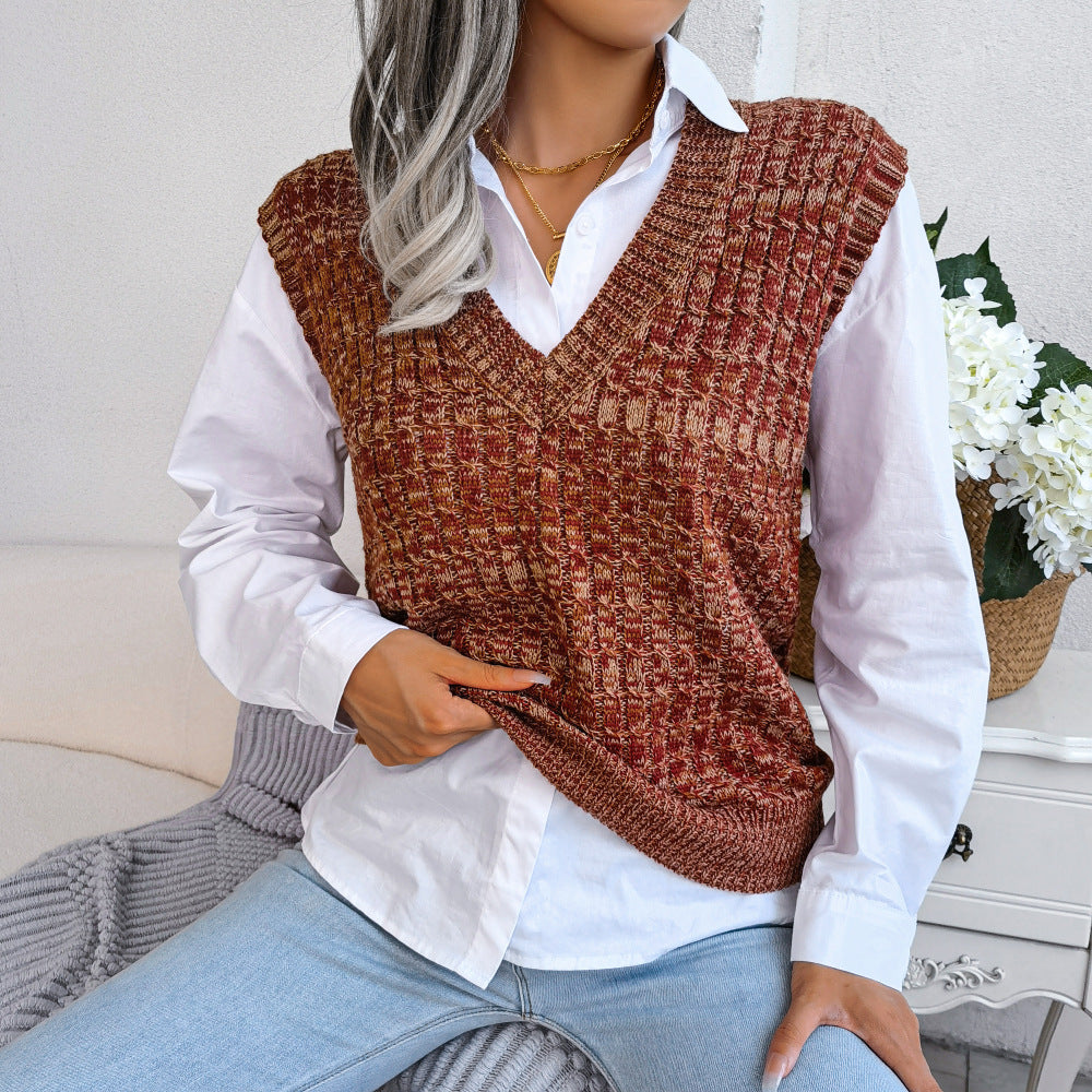 Heathered V-Neck Sweater Vest