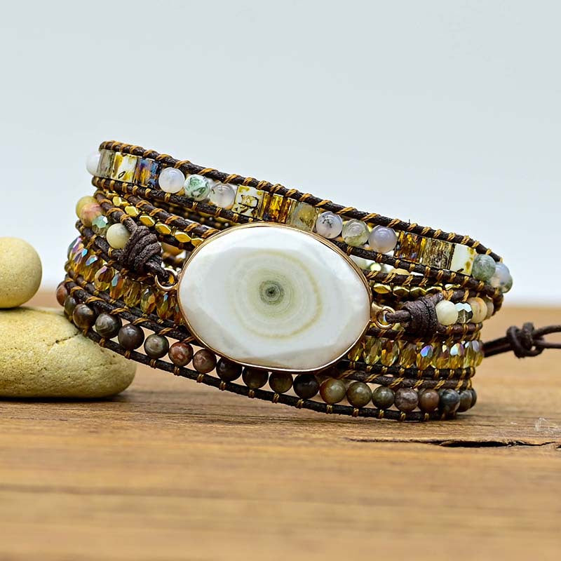 Bohemian Infused Crystal Chalcedony Bracelet