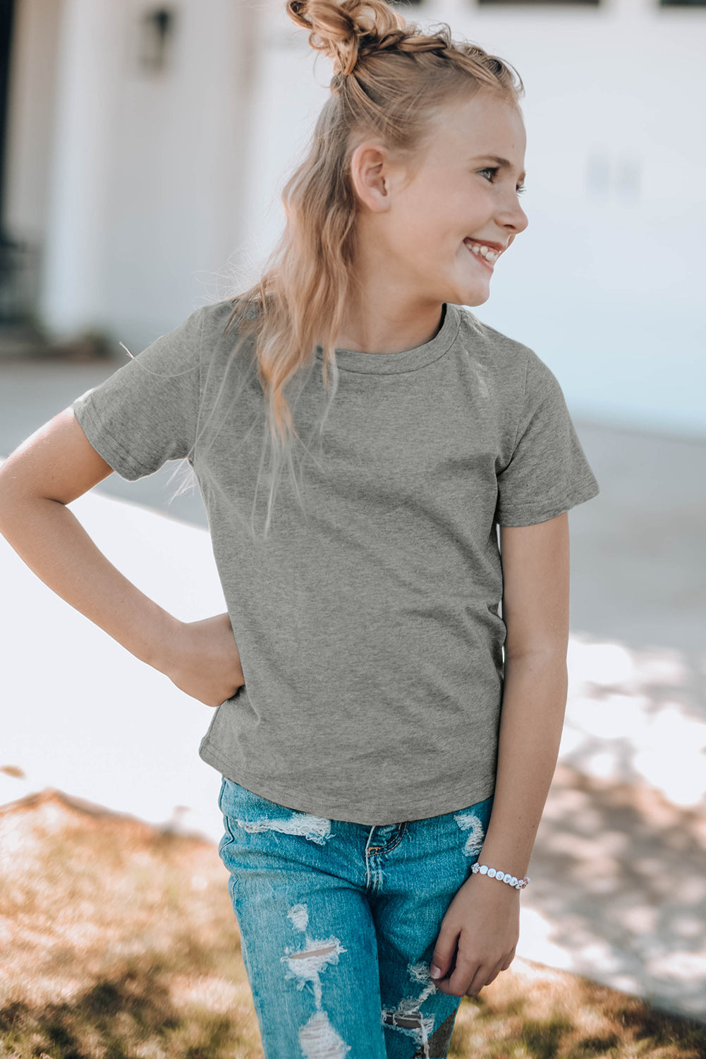 Girls Short Sleeve Crewneck T-Shirt