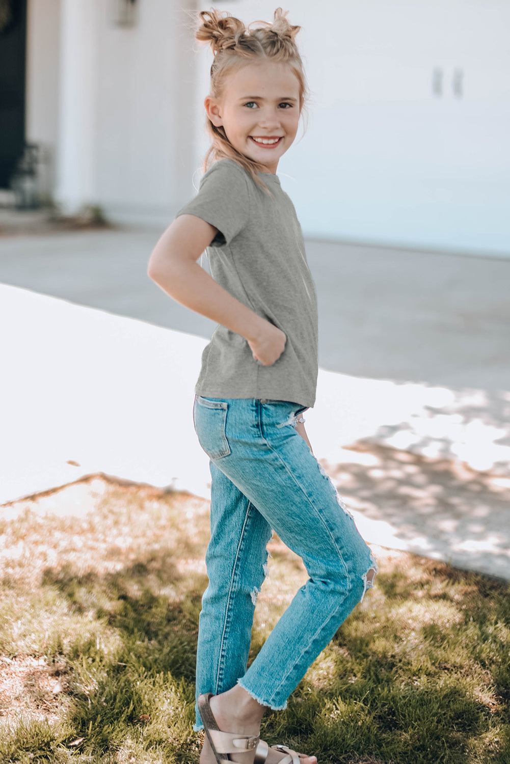 Girls Short Sleeve Crewneck T-Shirt