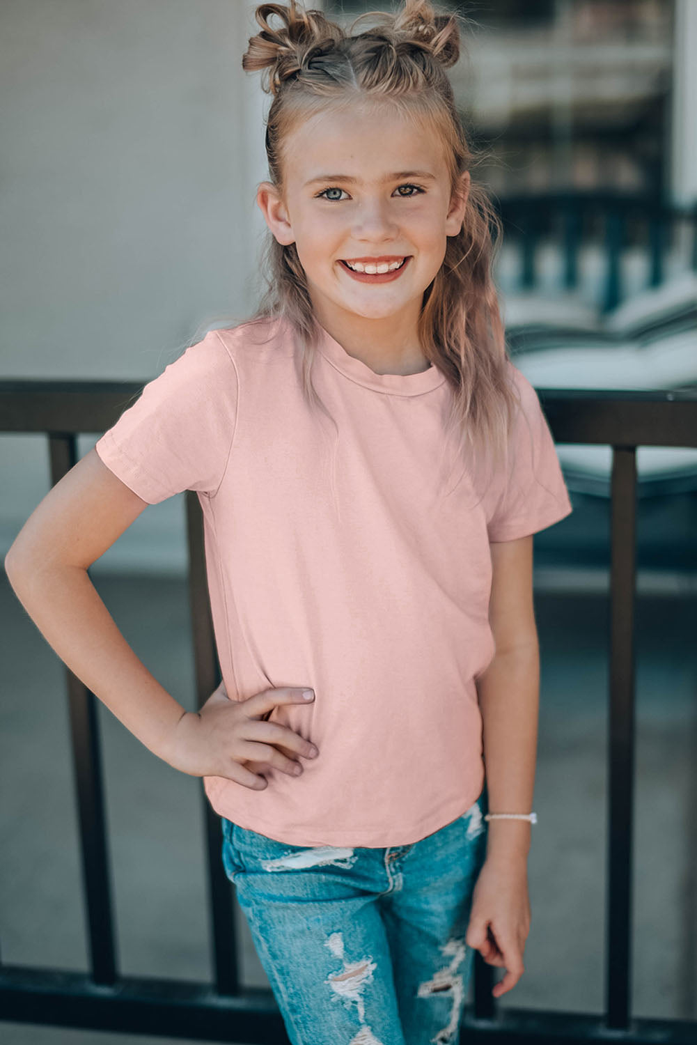 Girls Short Sleeve Crewneck T-Shirt