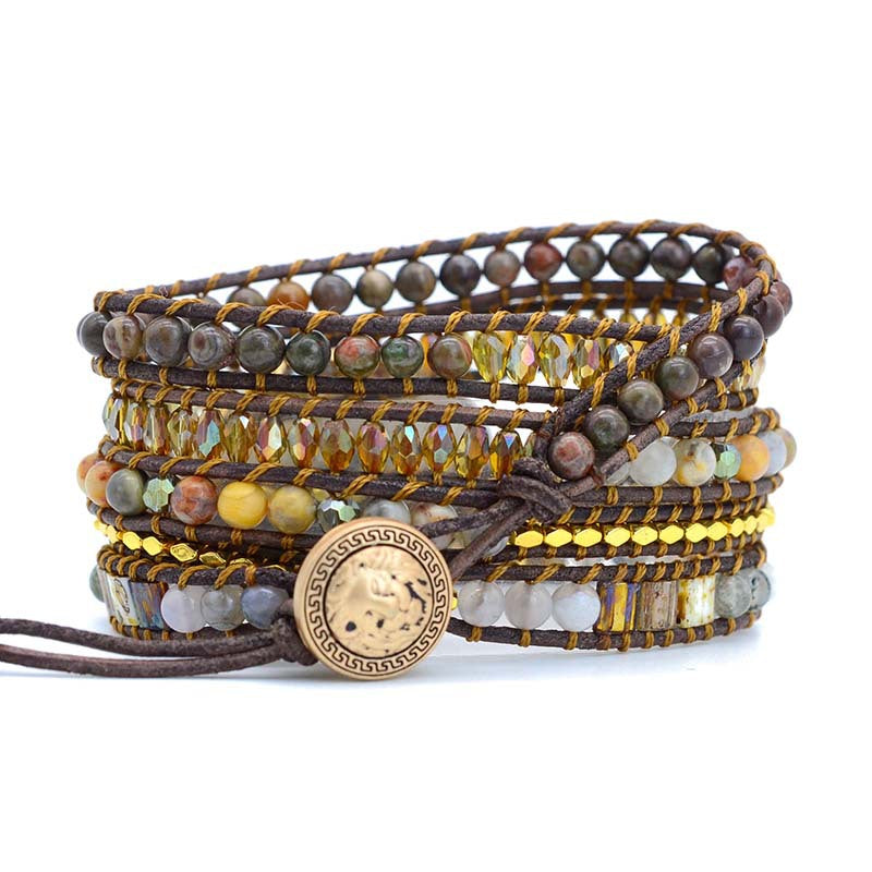 Bohemian Infused Crystal Chalcedony Bracelet