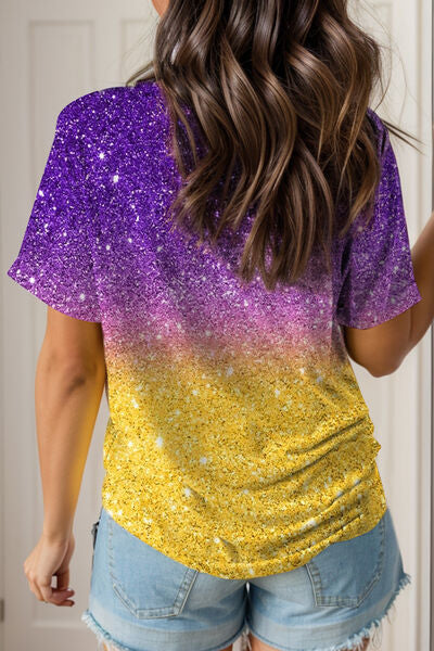 Purple Haze Gradient V-Neck T-Shirt
