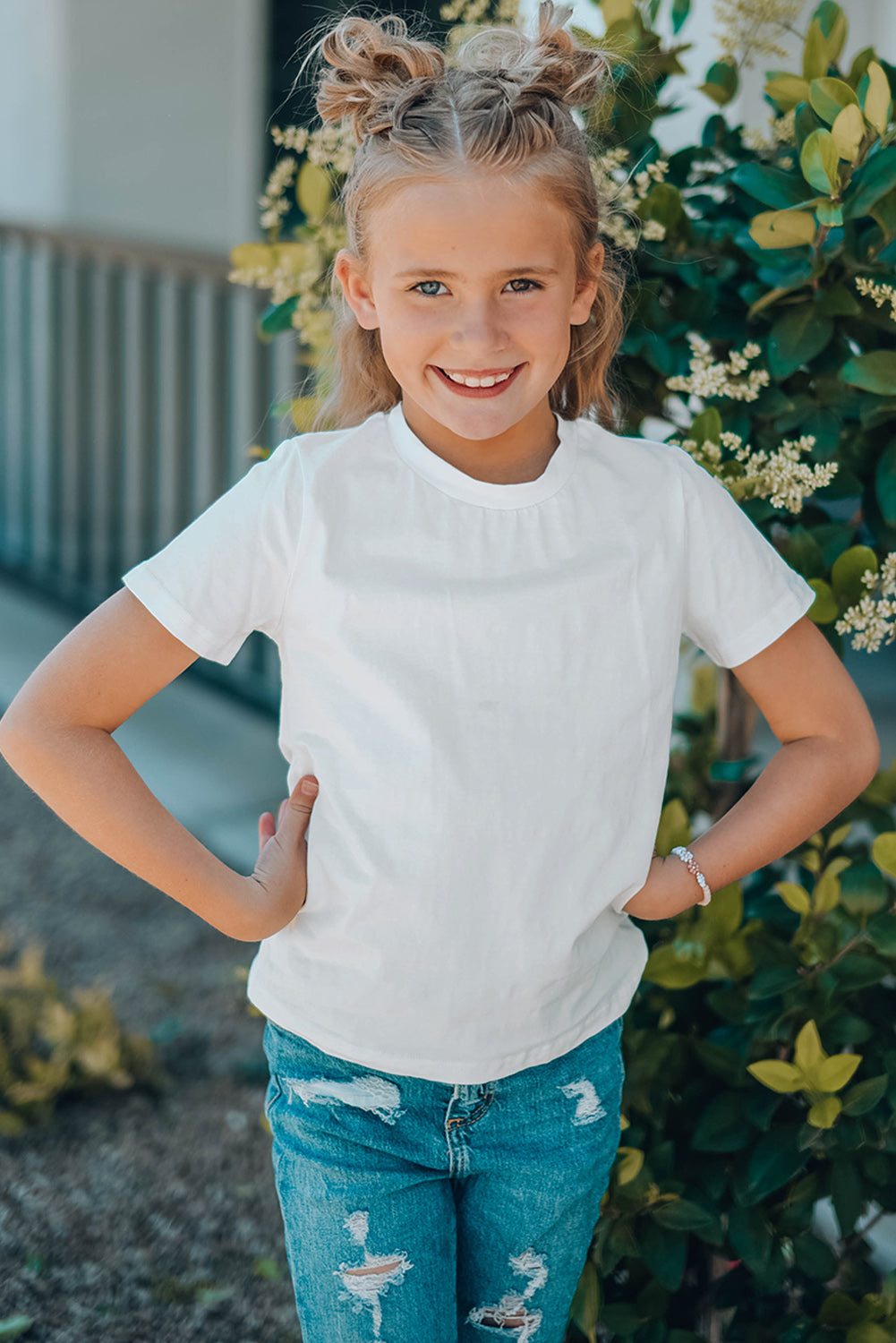 Girls Short Sleeve Crewneck T-Shirt