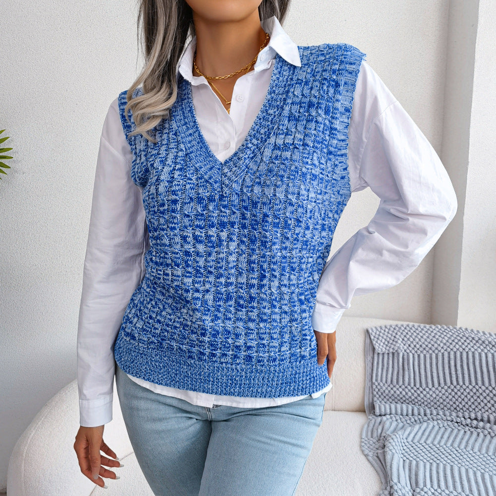 Heathered V-Neck Sweater Vest